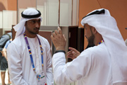 Personale al padiglione degli Emirati Arabi.